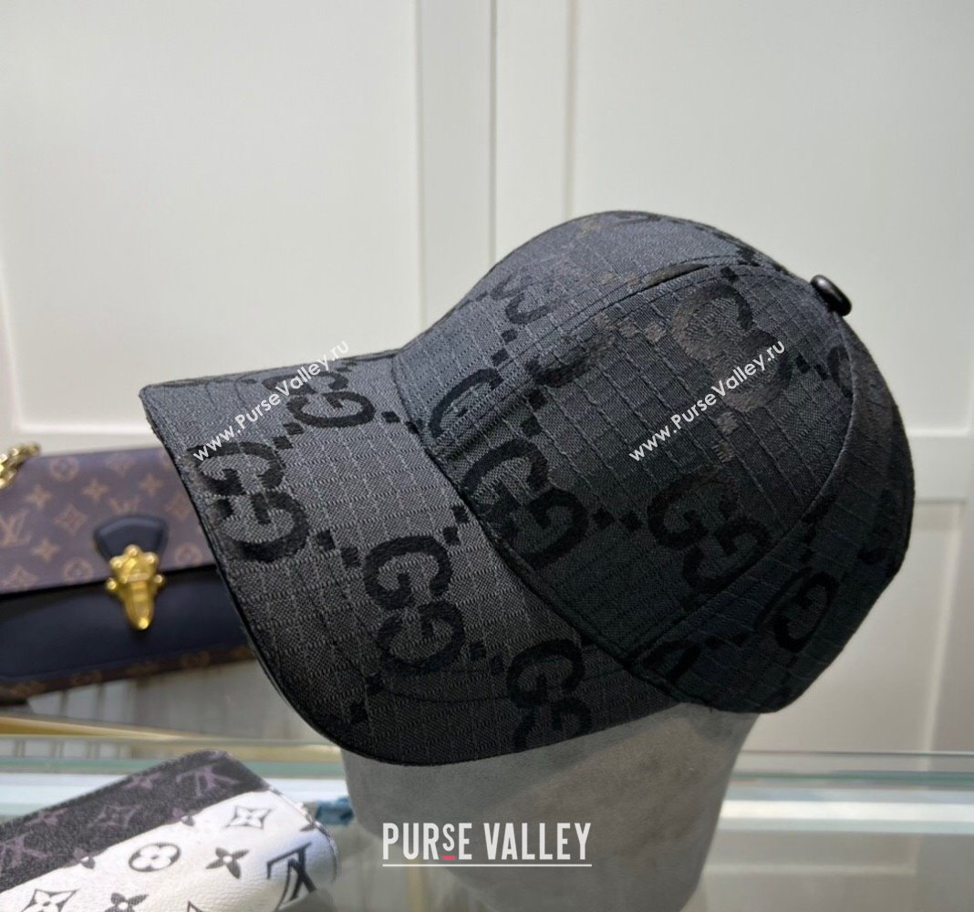 Gucci Maxi GG Canvas Baseball Hat Black 2024 051302 (A-240514082)