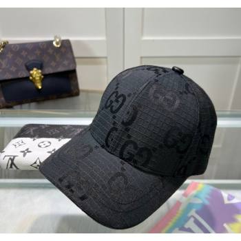 Gucci Maxi GG Canvas Baseball Hat Black 2024 051302 (A-240514082)