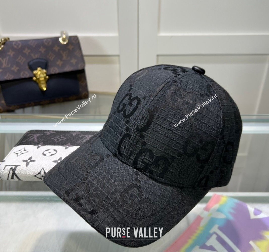 Gucci Maxi GG Canvas Baseball Hat Black 2024 051302 (A-240514082)