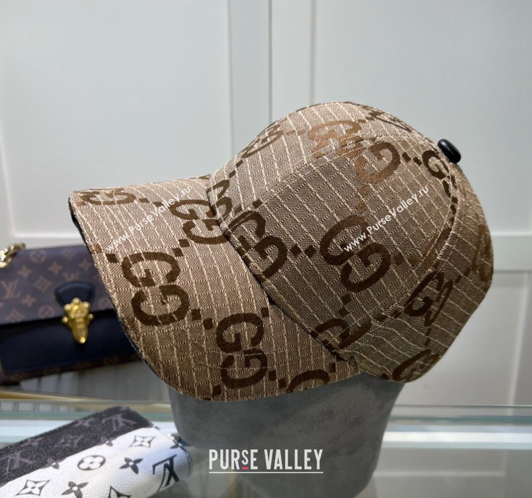 Gucci Maxi GG Canvas Baseball Hat Camel 2024 051302 (A-240514083)