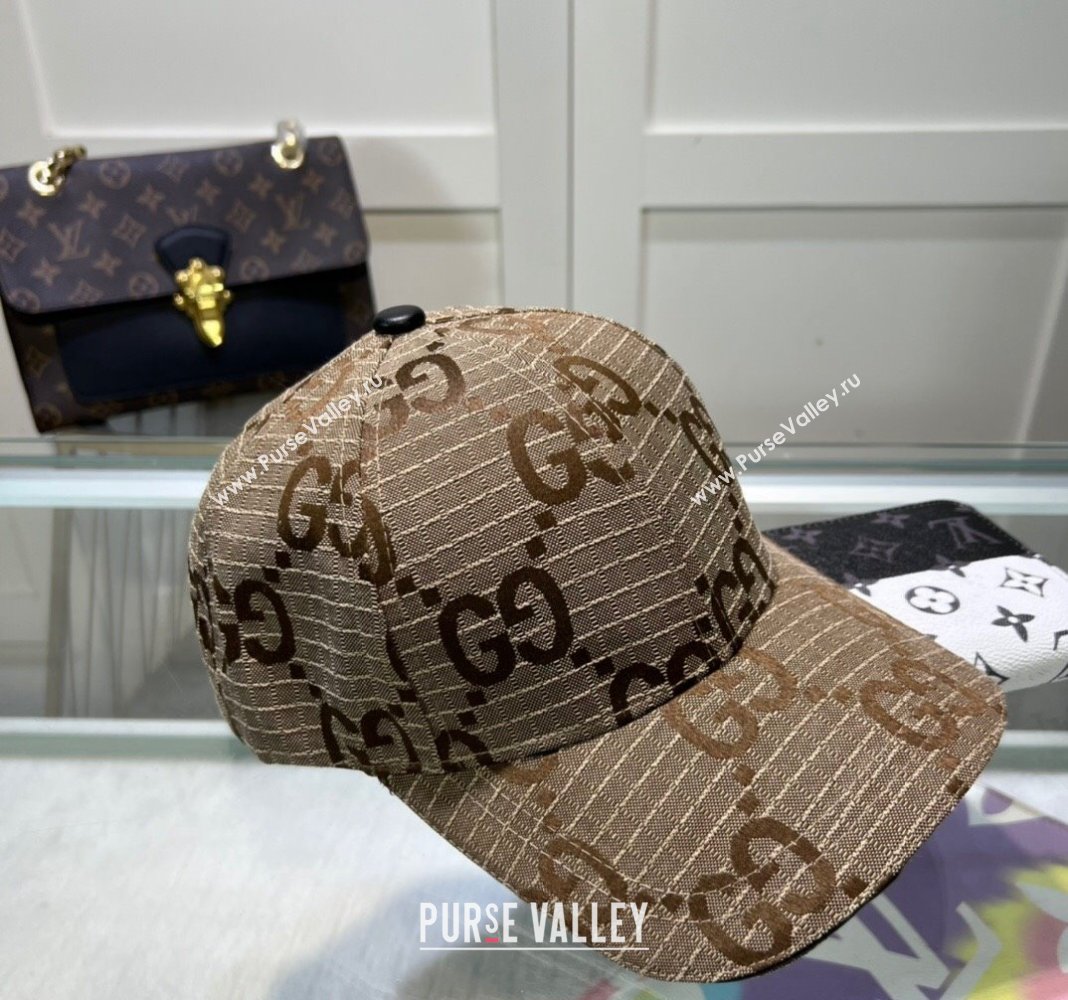 Gucci Maxi GG Canvas Baseball Hat Camel 2024 051302 (A-240514083)