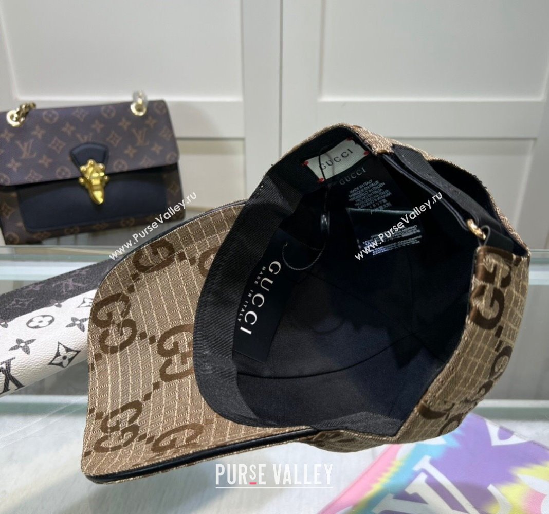 Gucci Maxi GG Canvas Baseball Hat Camel 2024 051302 (A-240514083)
