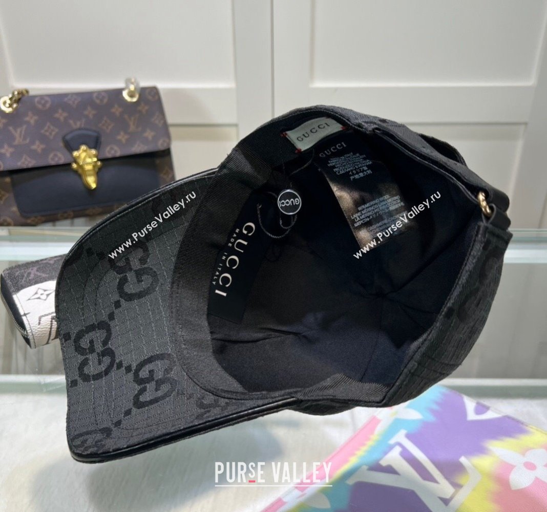 Gucci Maxi GG Canvas Baseball Hat Black 2024 051302 (A-240514082)