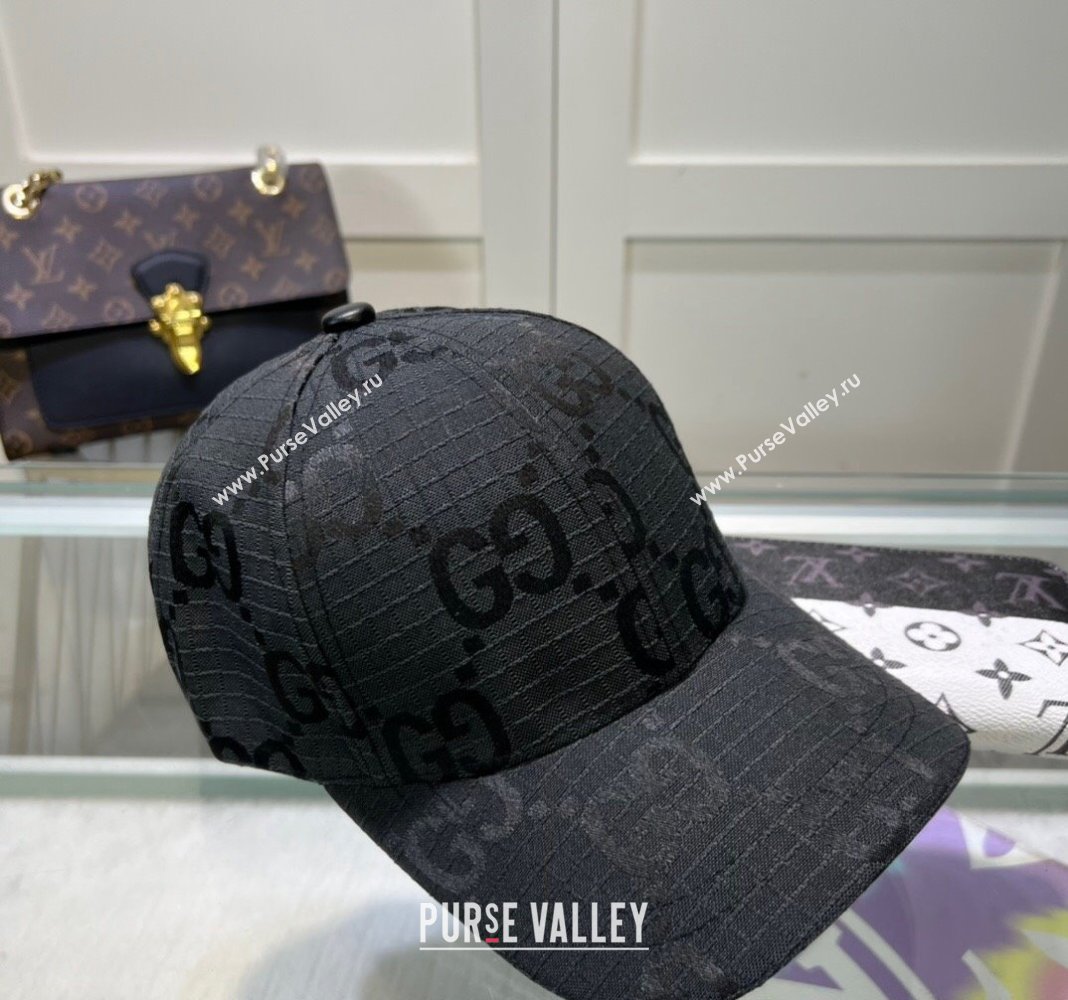 Gucci Maxi GG Canvas Baseball Hat Black 2024 051302 (A-240514082)