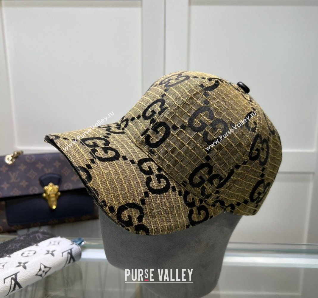 Gucci Maxi GG Canvas Baseball Hat Yellow 2024 051302 (A-240514084)