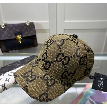 Gucci Maxi GG Canvas Baseball Hat Yellow 2024 051302 (A-240514084)