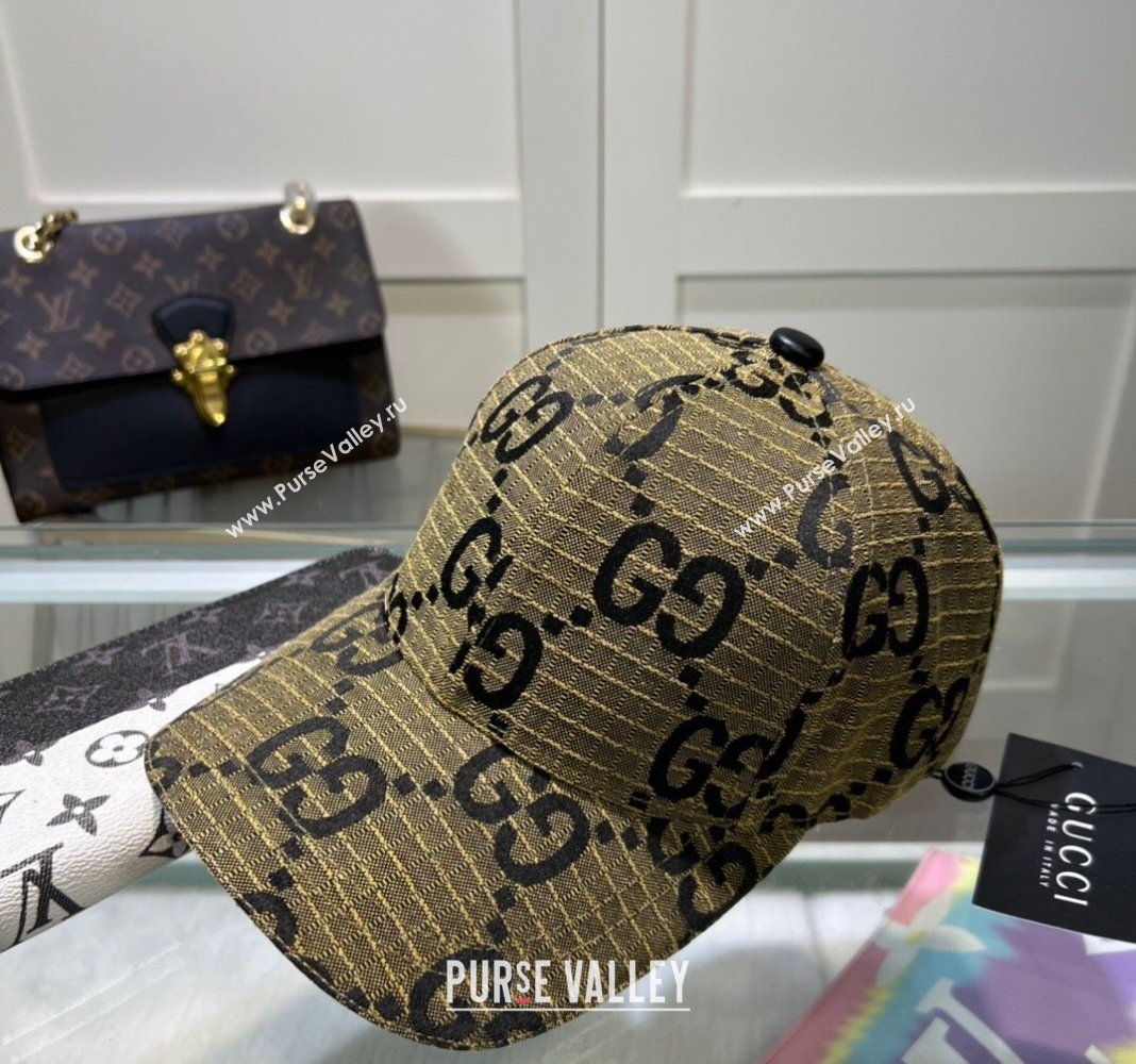 Gucci Maxi GG Canvas Baseball Hat Yellow 2024 051302 (A-240514084)