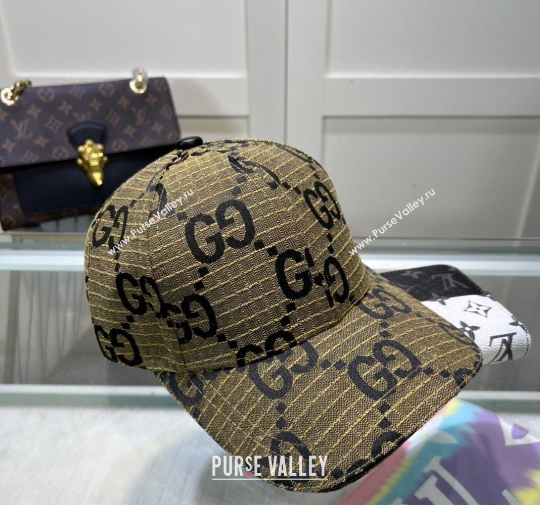 Gucci Maxi GG Canvas Baseball Hat Yellow 2024 051302 (A-240514084)