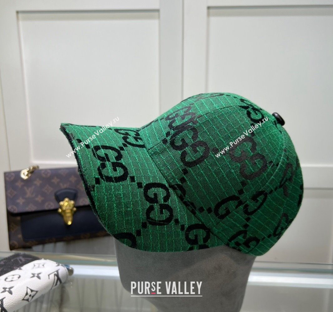 Gucci Maxi GG Canvas Baseball Hat Green 2024 051302 (A-240514086)