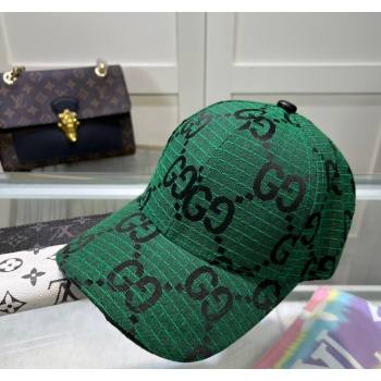 Gucci Maxi GG Canvas Baseball Hat Green 2024 051302 (A-240514086)