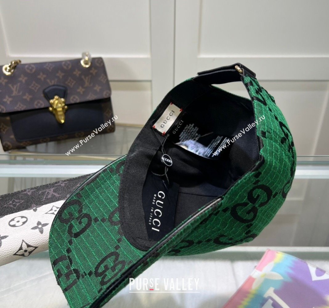 Gucci Maxi GG Canvas Baseball Hat Green 2024 051302 (A-240514086)