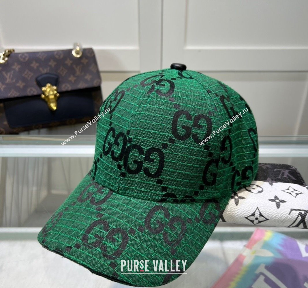 Gucci Maxi GG Canvas Baseball Hat Green 2024 051302 (A-240514086)