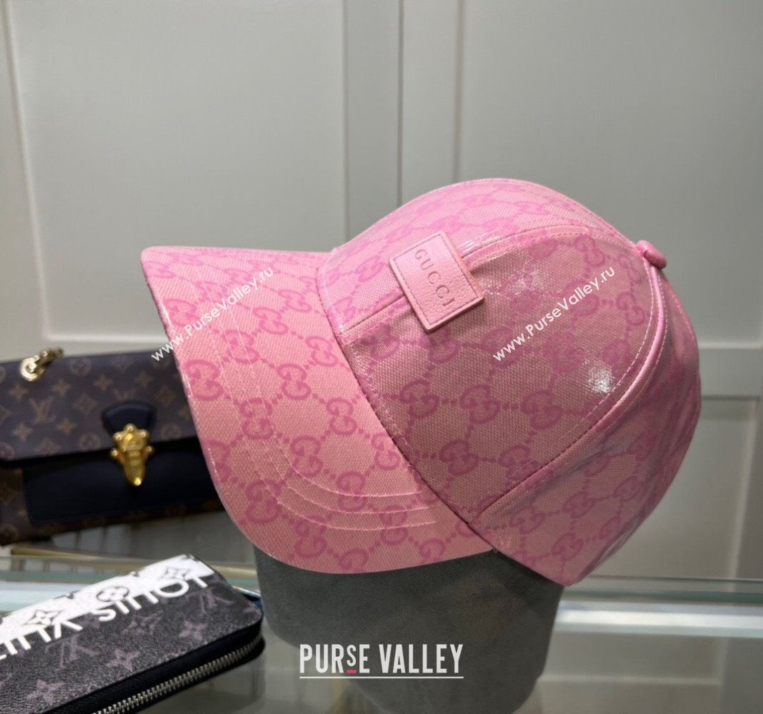 Gucci GG Crystal Canvas Baseball Hat Pink 2024 0513 (A-240514088)