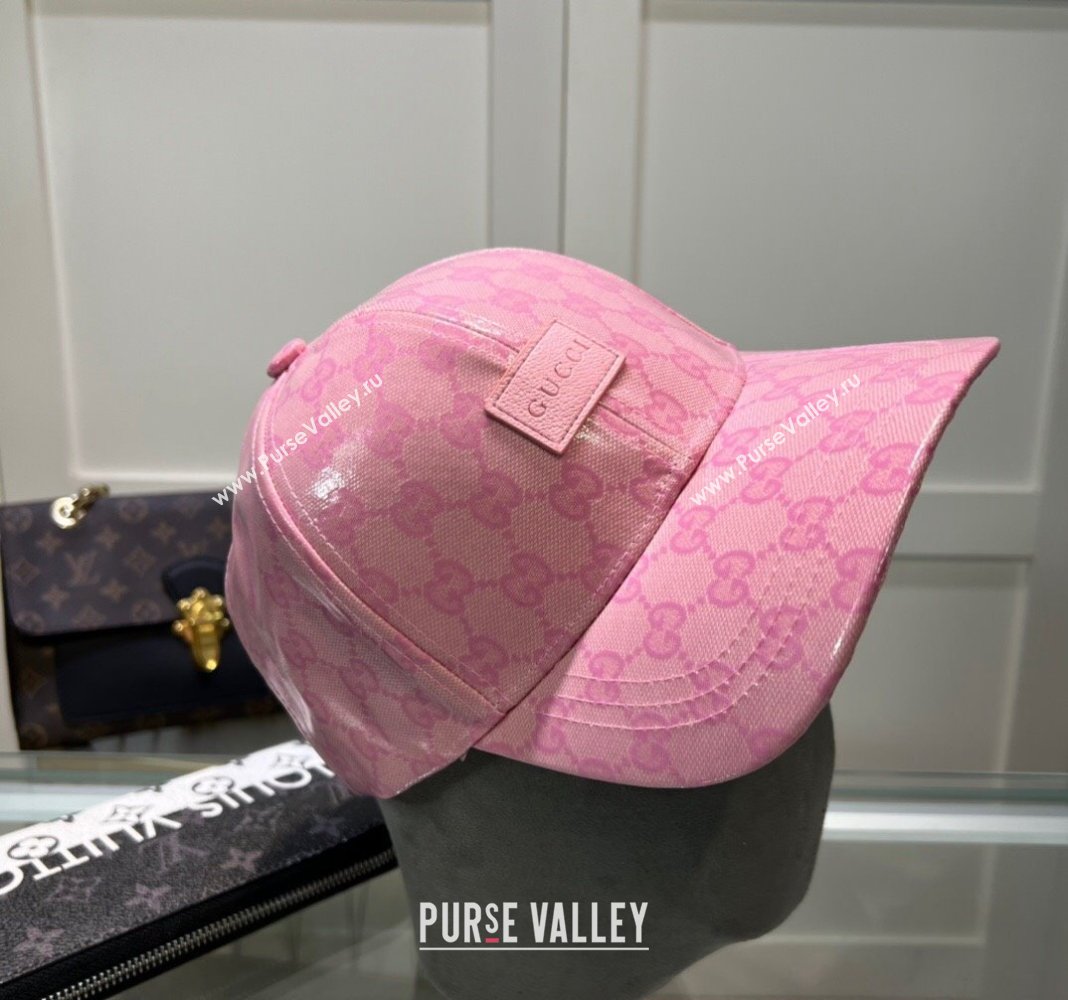 Gucci GG Crystal Canvas Baseball Hat Pink 2024 0513 (A-240514088)