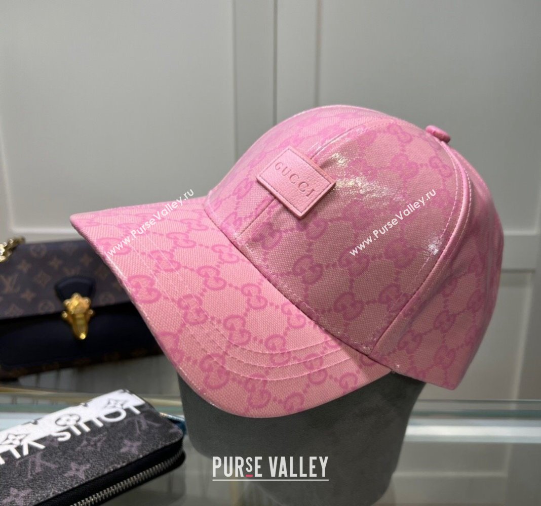 Gucci GG Crystal Canvas Baseball Hat Pink 2024 0513 (A-240514088)