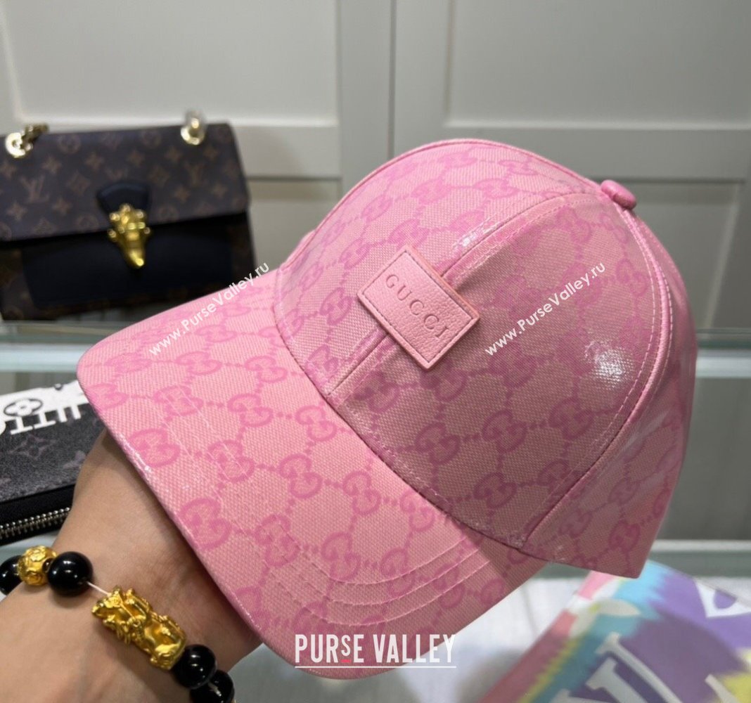 Gucci GG Crystal Canvas Baseball Hat Pink 2024 0513 (A-240514088)