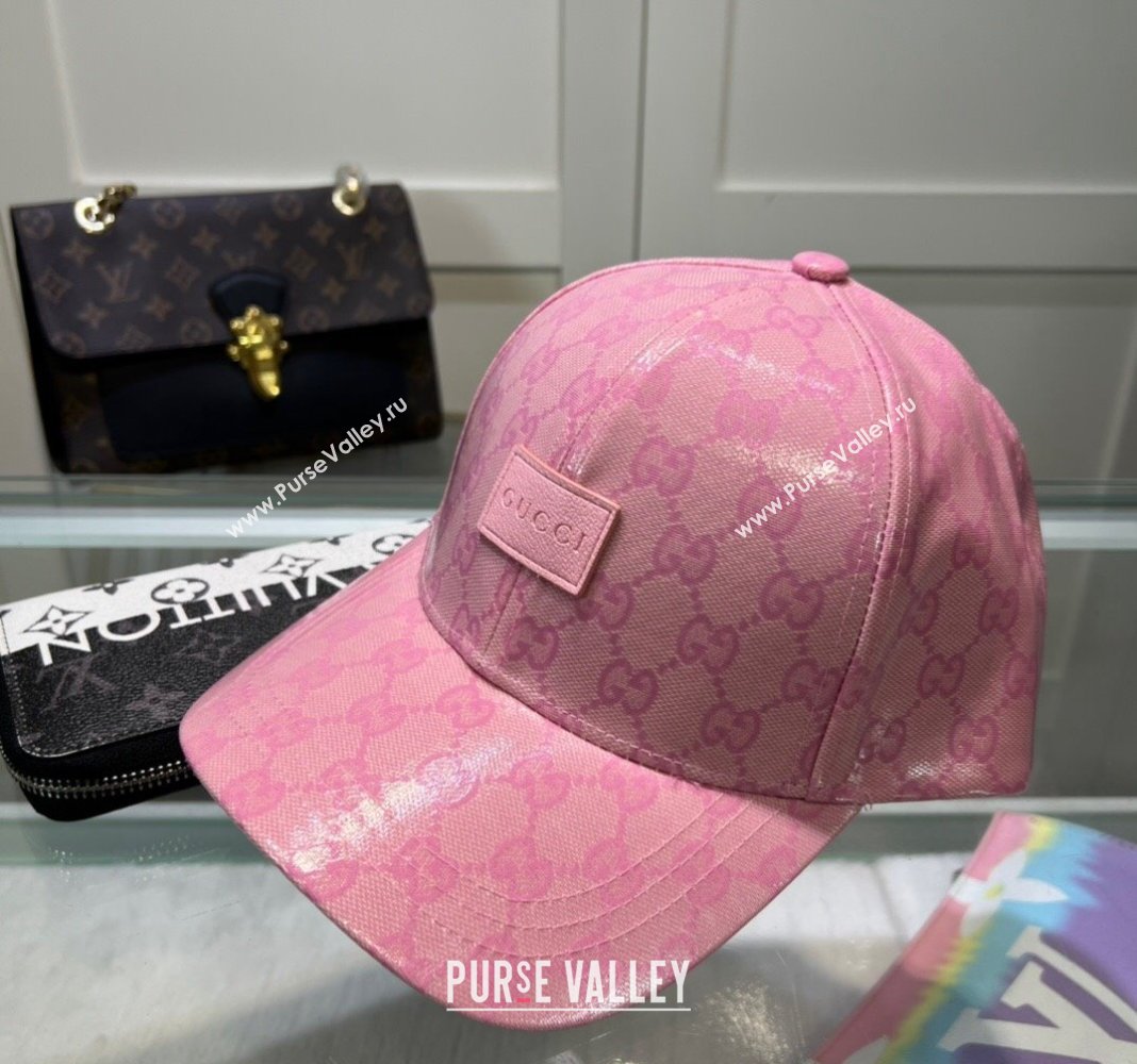 Gucci GG Crystal Canvas Baseball Hat Pink 2024 0513 (A-240514088)