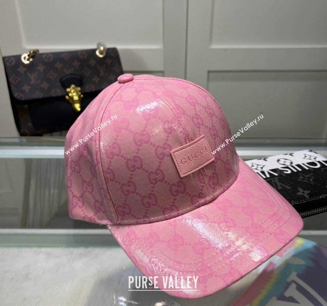Gucci GG Crystal Canvas Baseball Hat Pink 2024 0513 (A-240514088)