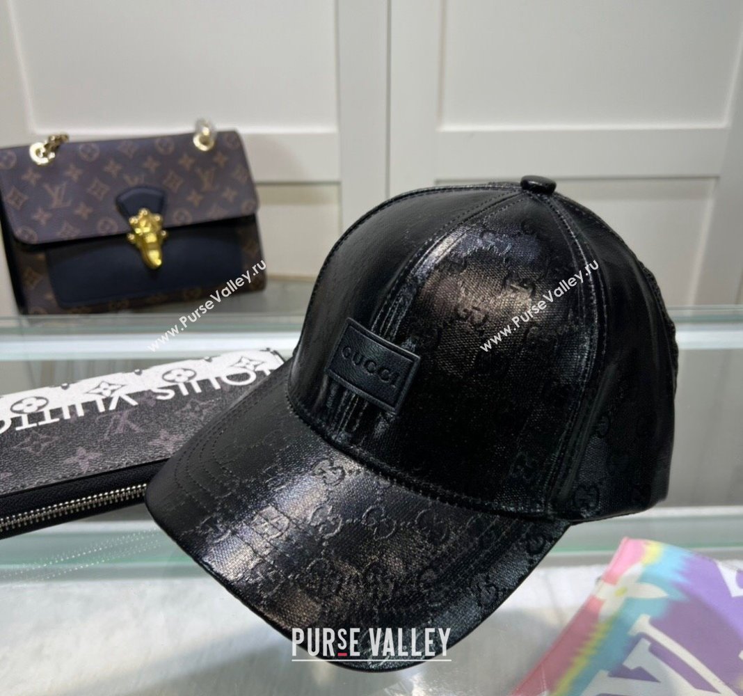 Gucci GG Crystal Canvas Baseball Hat Black 2024 0513 (A-240514089)