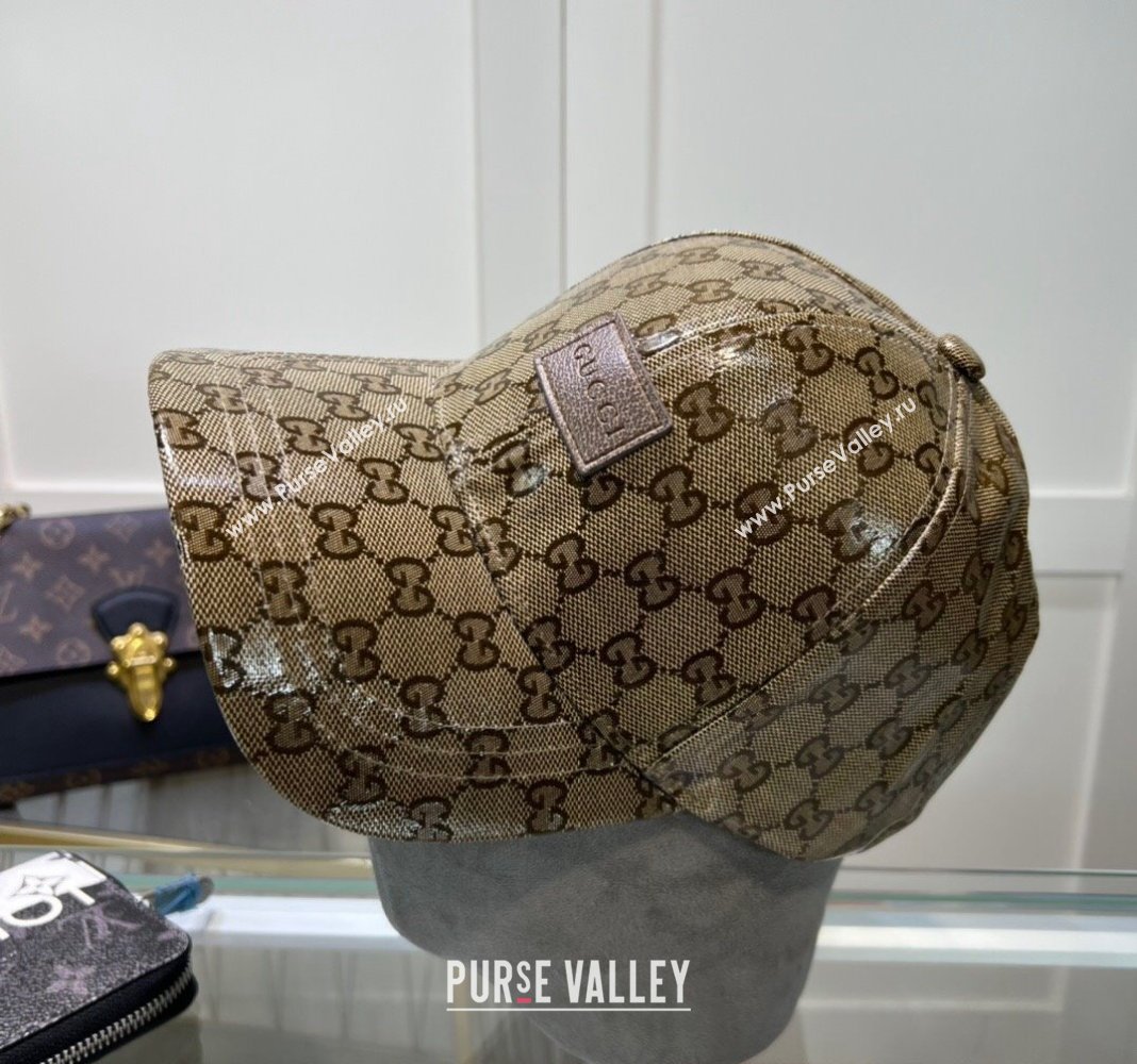 Gucci GG Crystal Canvas Baseball Hat Beige 2024 0513 (A-240514090)