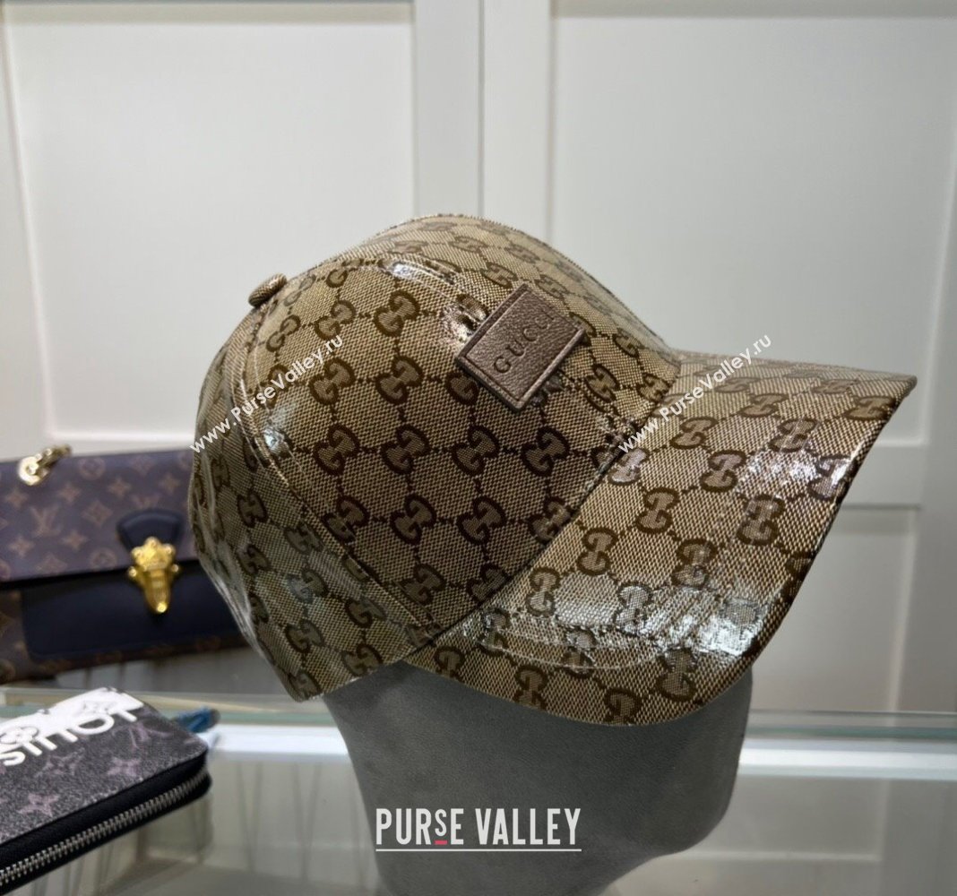 Gucci GG Crystal Canvas Baseball Hat Beige 2024 0513 (A-240514090)