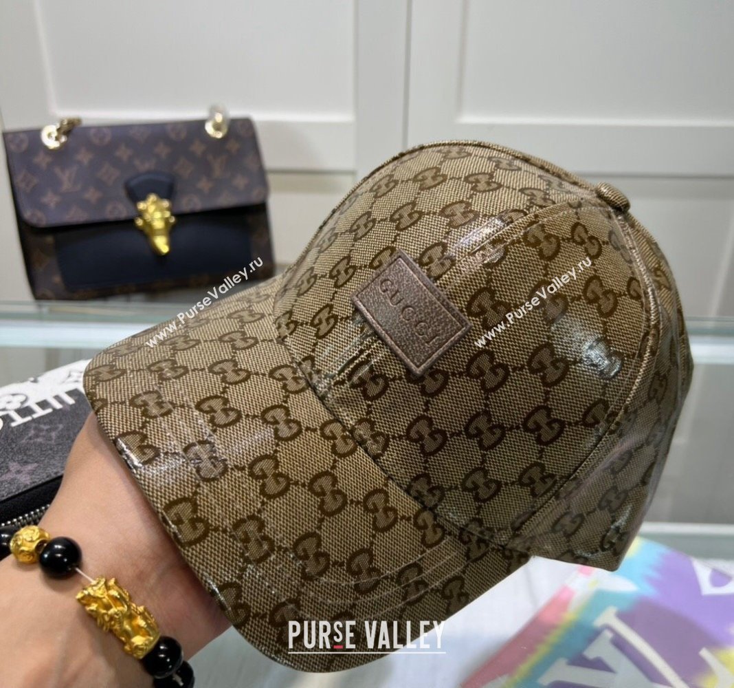 Gucci GG Crystal Canvas Baseball Hat Beige 2024 0513 (A-240514090)