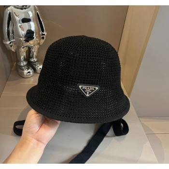 Prada Knit Bucket Hat Black 2024 0514 (XMN-240514039)