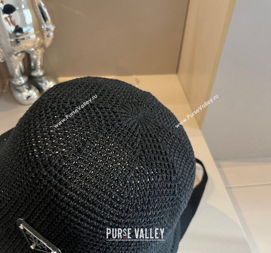 Prada Knit Bucket Hat Black 2024 0514 (XMN-240514039)