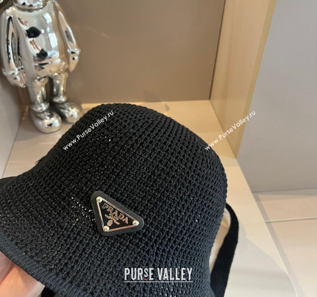 Prada Knit Bucket Hat Black 2024 0514 (XMN-240514039)