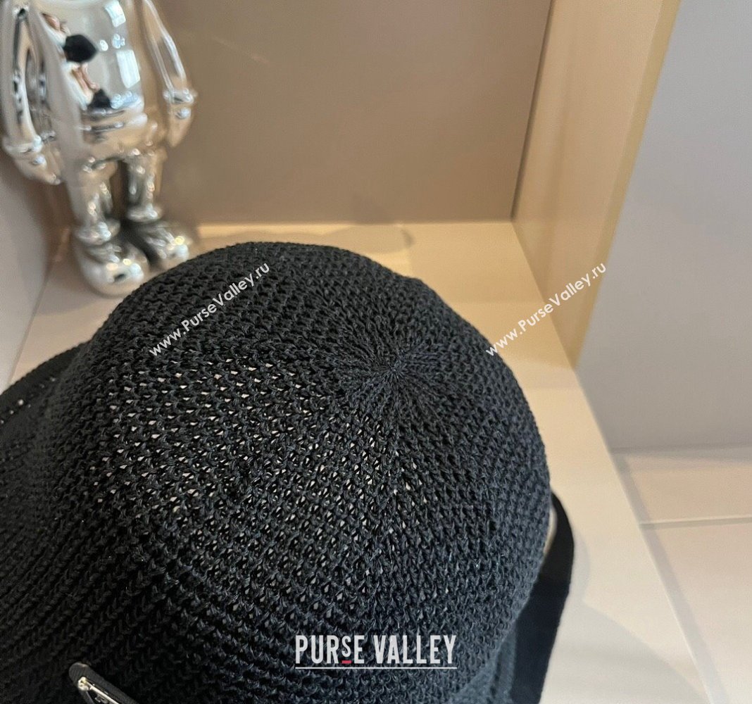 Prada Knit Bucket Hat Black 2024 0514 (XMN-240514039)