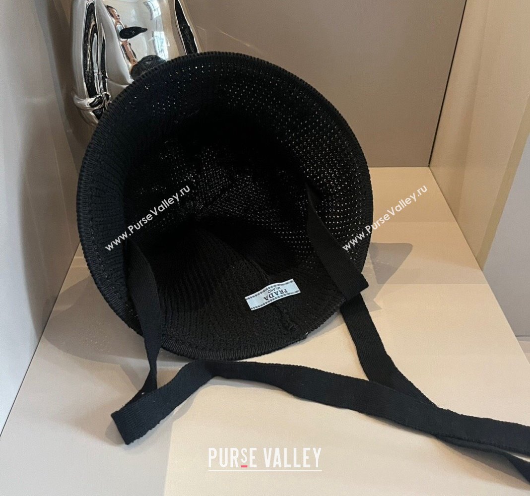 Prada Knit Bucket Hat Black 2024 0514 (XMN-240514039)