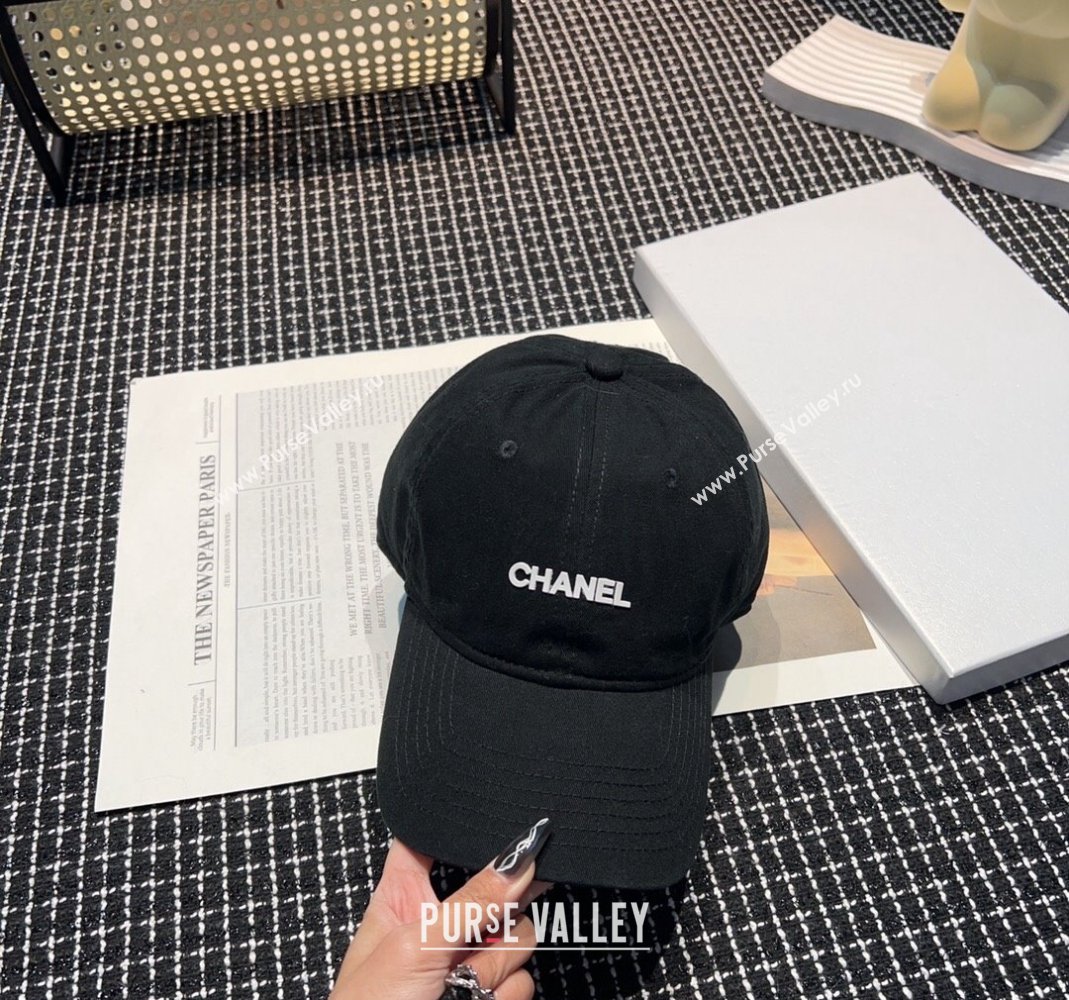 Chanel Canvas Baseball hat Black 2024 051302 (A-240514097)