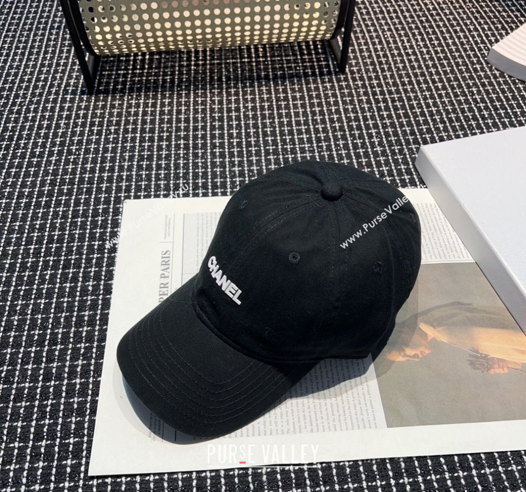 Chanel Canvas Baseball hat Black 2024 051302 (A-240514097)