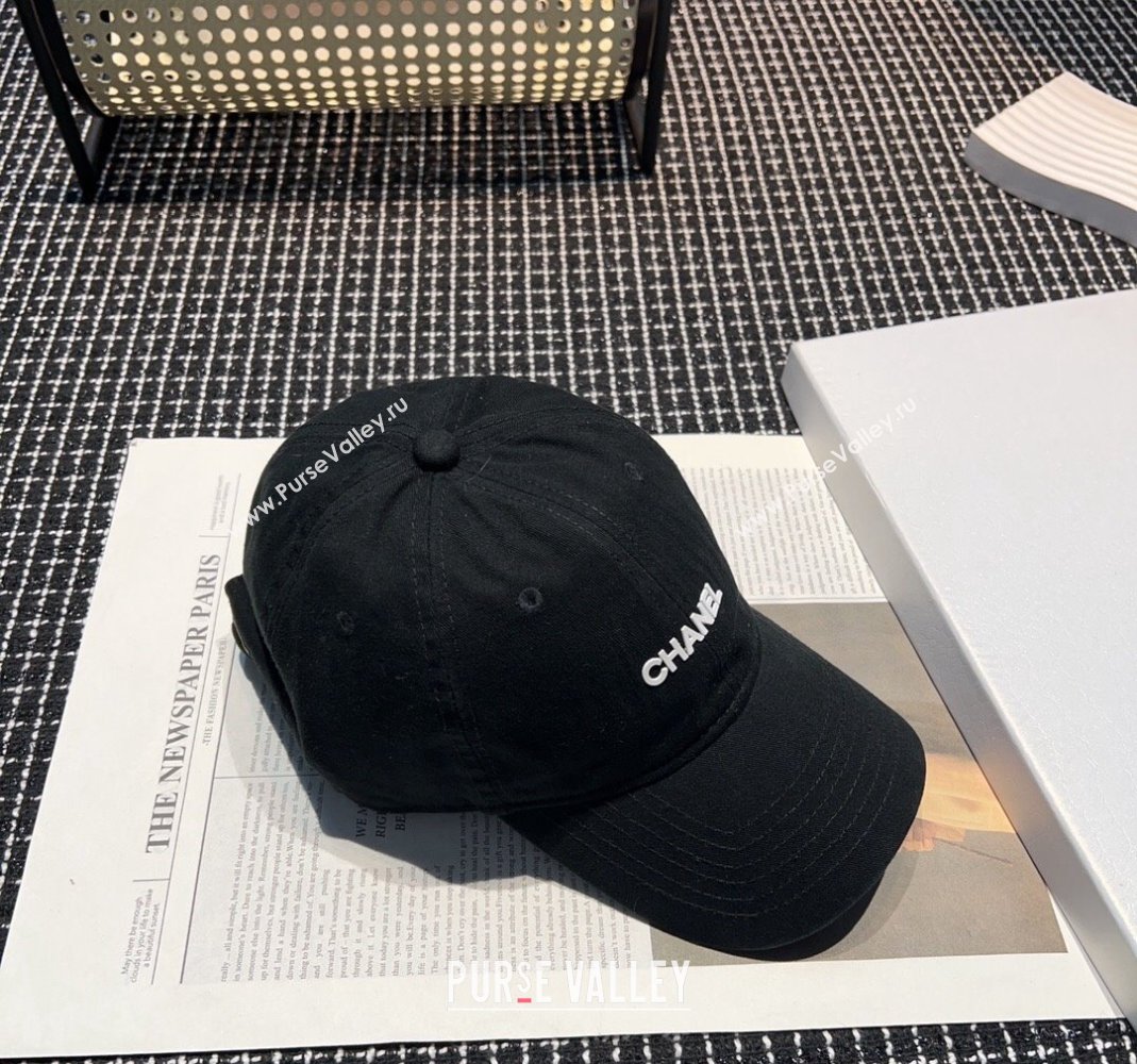 Chanel Canvas Baseball hat Black 2024 051302 (A-240514097)