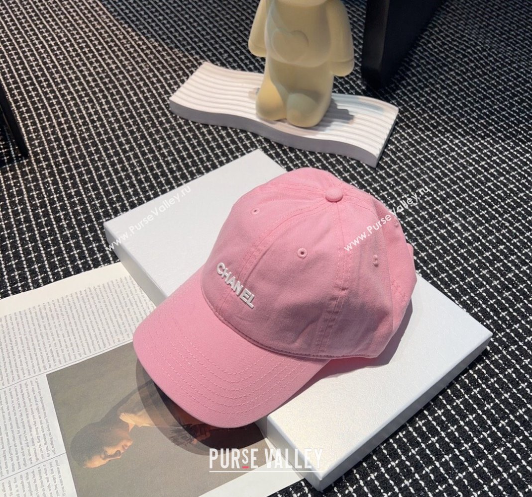Chanel Canvas Baseball hat Light Pink 2024 051302 (A-240514101)