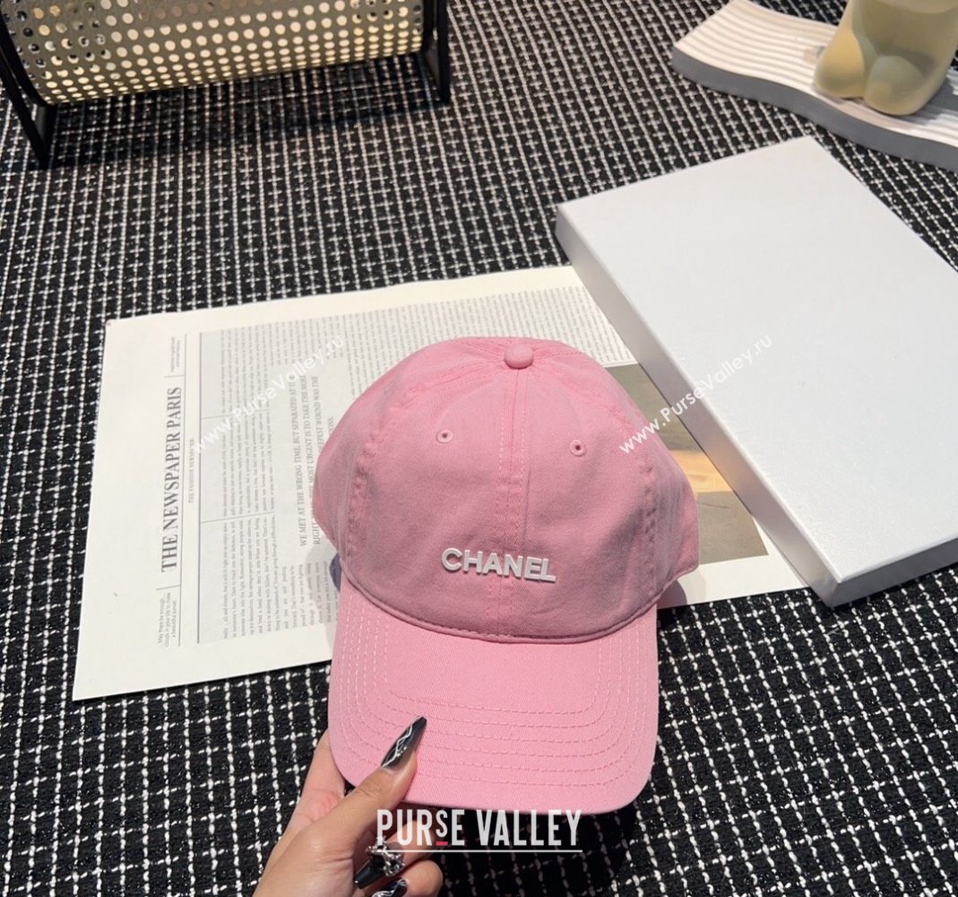 Chanel Canvas Baseball hat Light Pink 2024 051302 (A-240514101)