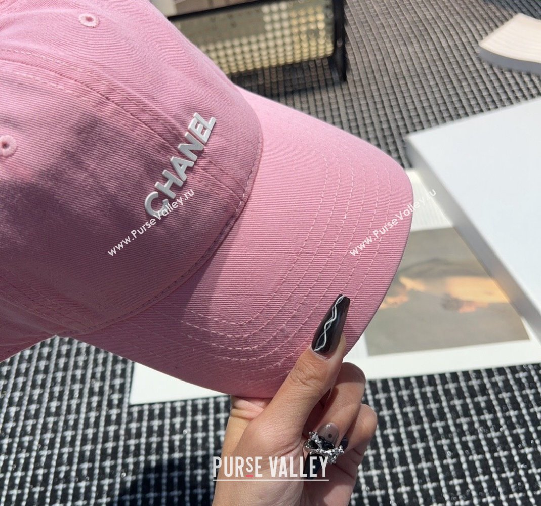 Chanel Canvas Baseball hat Light Pink 2024 051302 (A-240514101)