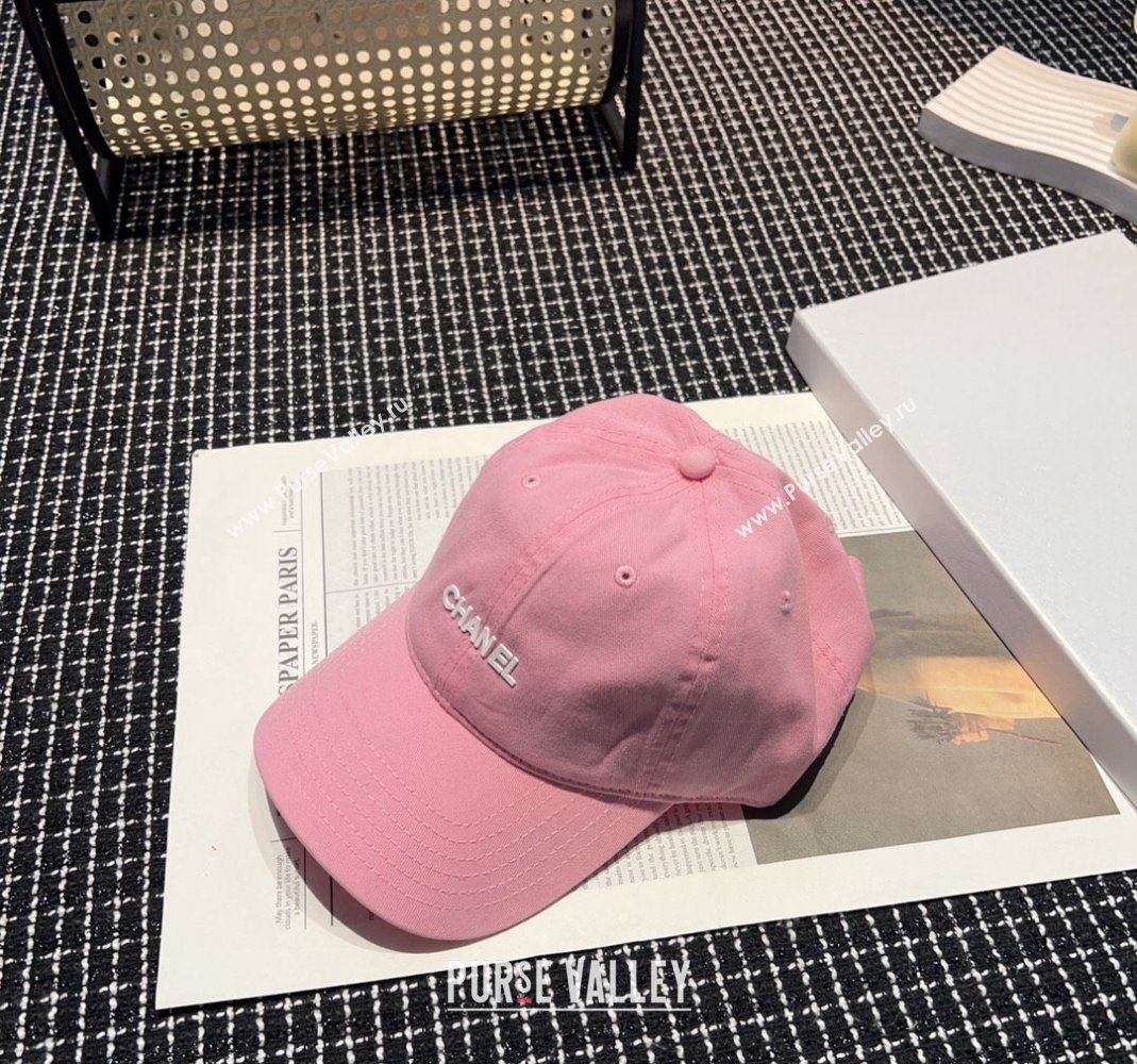 Chanel Canvas Baseball hat Light Pink 2024 051302 (A-240514101)