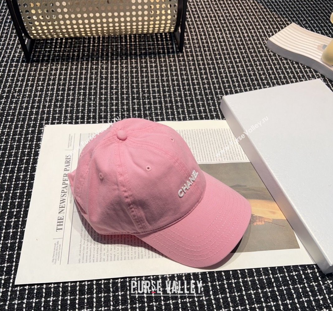 Chanel Canvas Baseball hat Light Pink 2024 051302 (A-240514101)