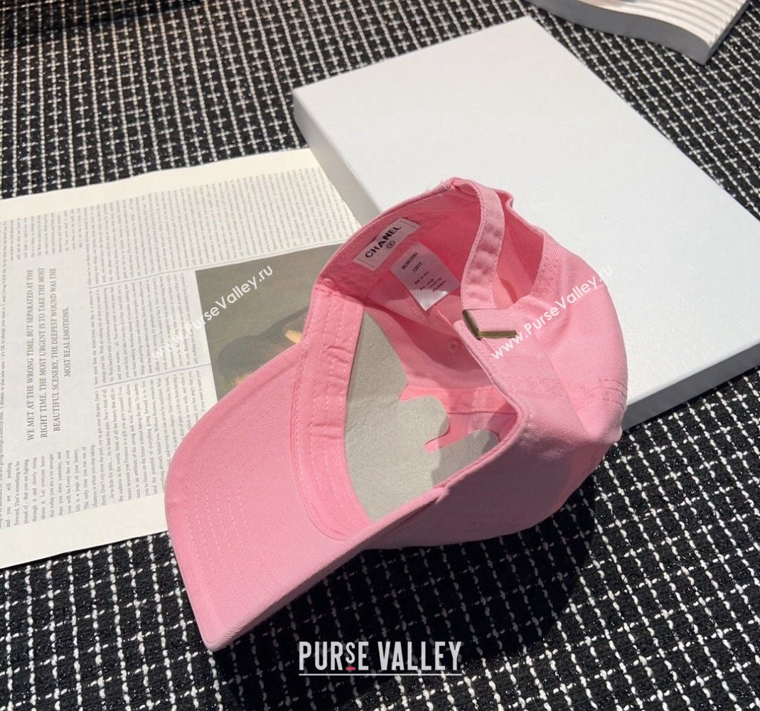 Chanel Canvas Baseball hat Light Pink 2024 051302 (A-240514101)