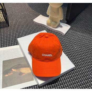 Chanel Canvas Baseball hat Orange 2024 051302 (A-240514103)