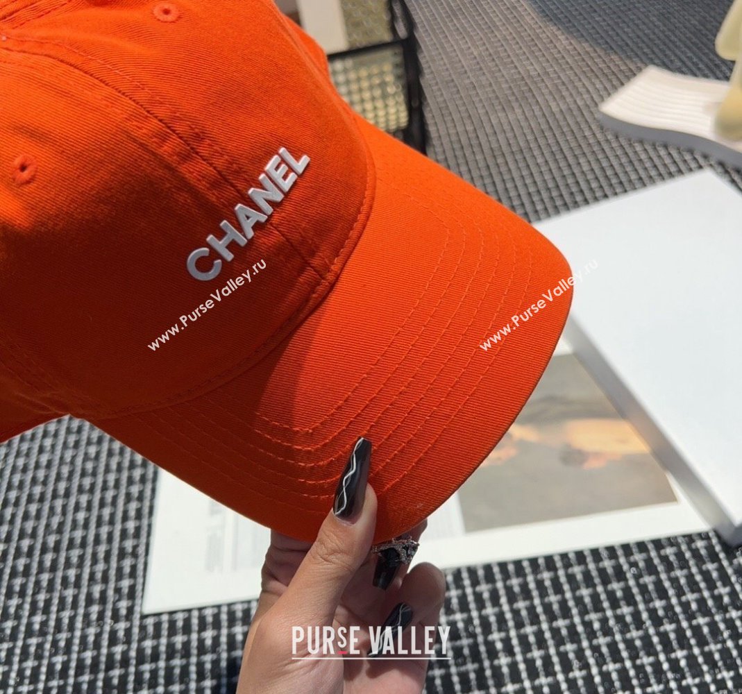Chanel Canvas Baseball hat Orange 2024 051302 (A-240514103)