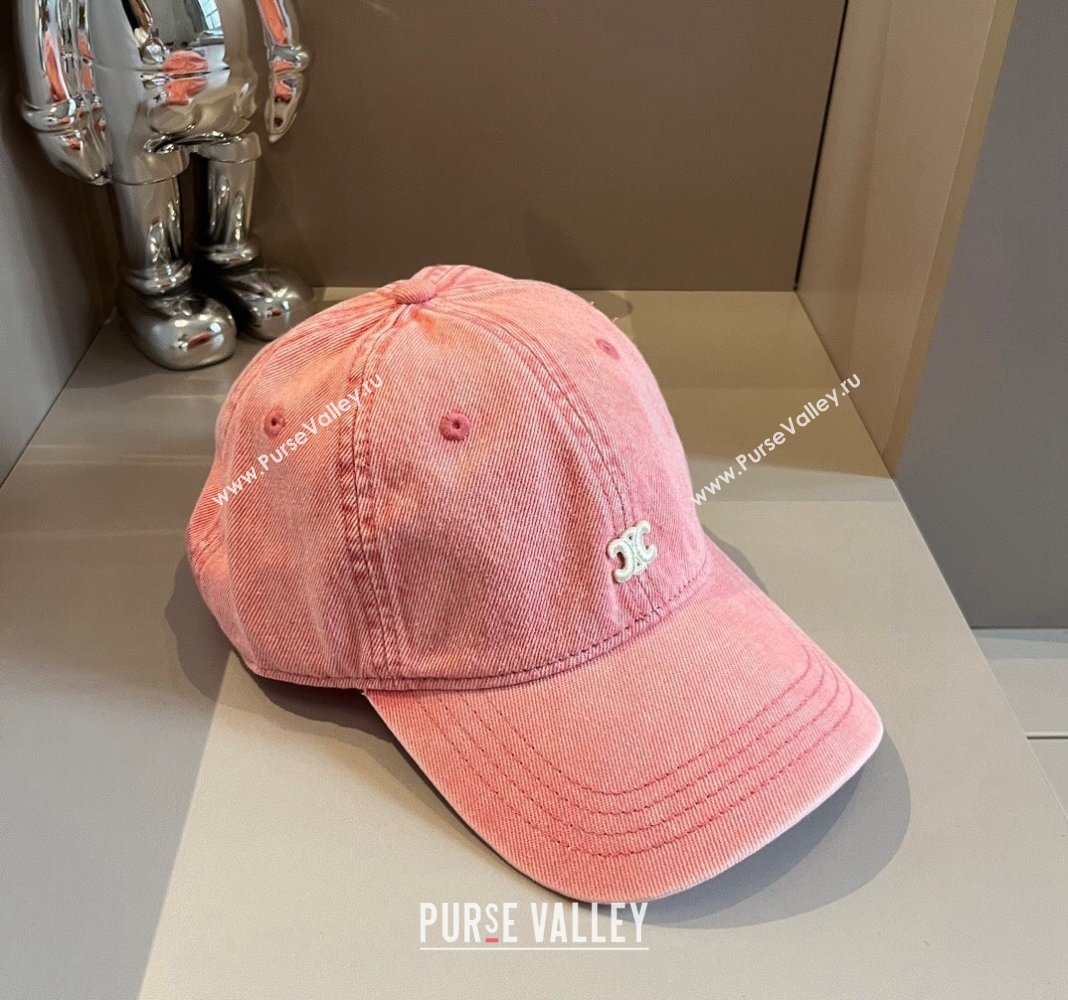 Celine Denim Baseball hat Pink 2024 051302 (XMN-240514107)