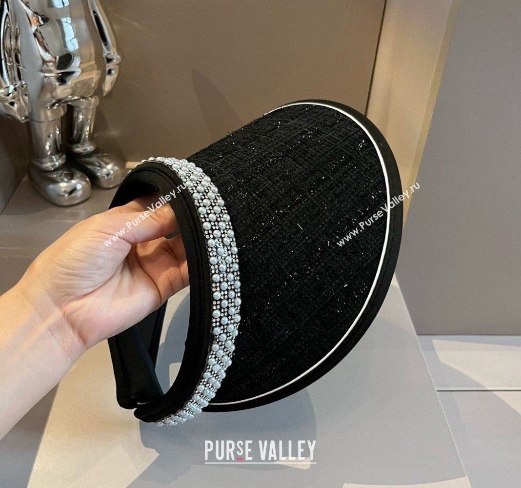 Chanel Visor hat with pearls Black 2024 0514 (XMN-240514110)