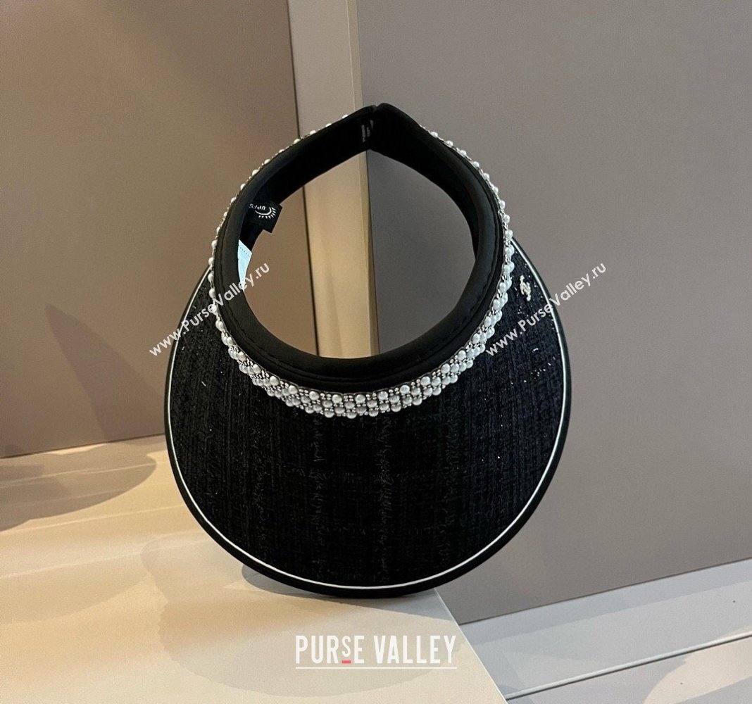 Chanel Visor hat with pearls Black 2024 0514 (XMN-240514110)