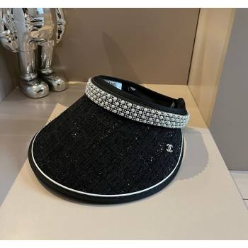 Chanel Visor hat with pearls Black 2024 0514 (XMN-240514110)