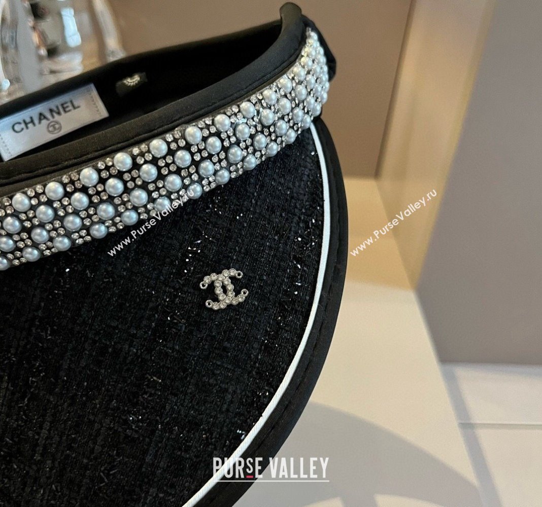 Chanel Visor hat with pearls Black 2024 0514 (XMN-240514110)