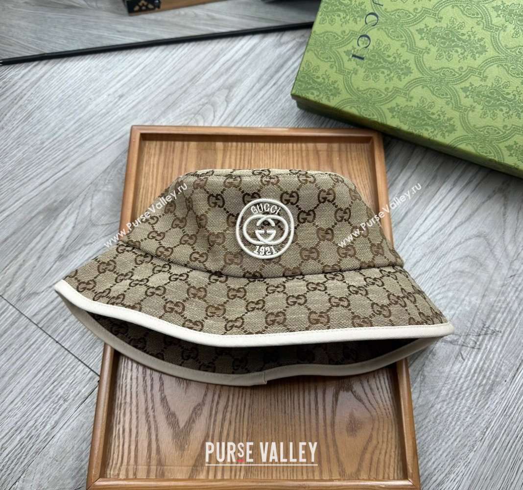 Gucci GG Canvas Bucket Hat with Interlocking G Beige 2024 0514 (MAO-240514042)