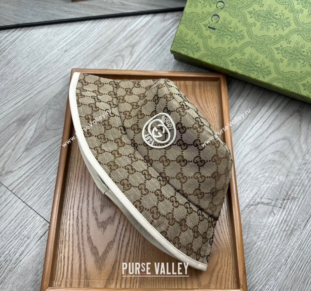 Gucci GG Canvas Bucket Hat with Interlocking G Beige 2024 0514 (MAO-240514042)