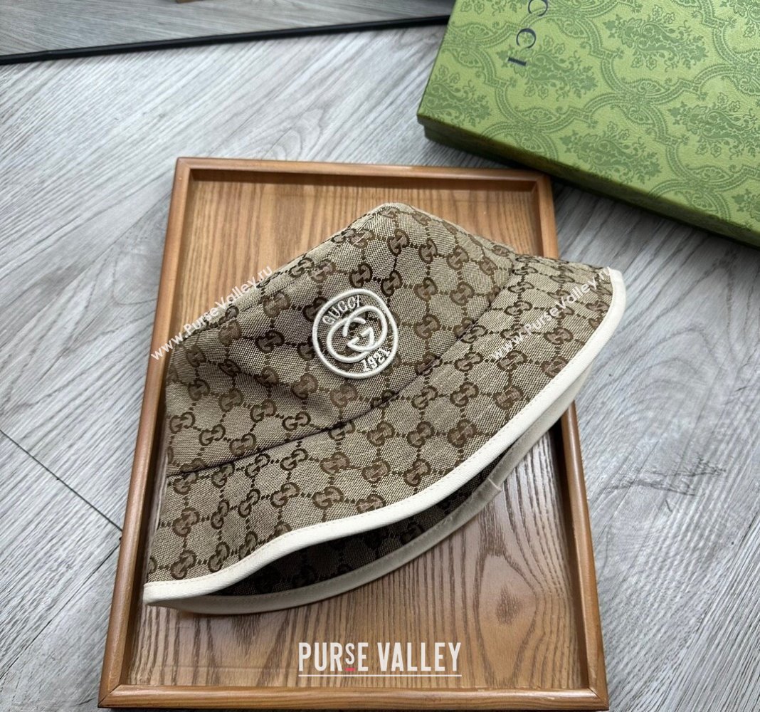 Gucci GG Canvas Bucket Hat with Interlocking G Beige 2024 0514 (MAO-240514042)